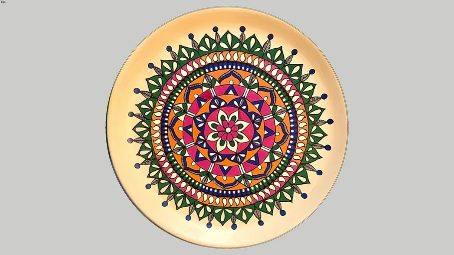 Indian Decorative Mandala Art Plate OC02
