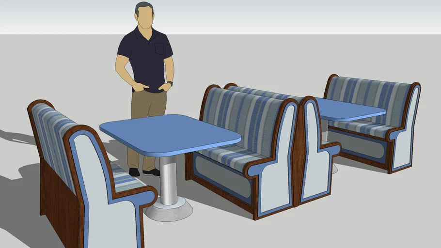 Dining Restaurant Bar Seating Booth and Table 04