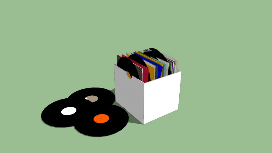 Caja y discos de vinilo
