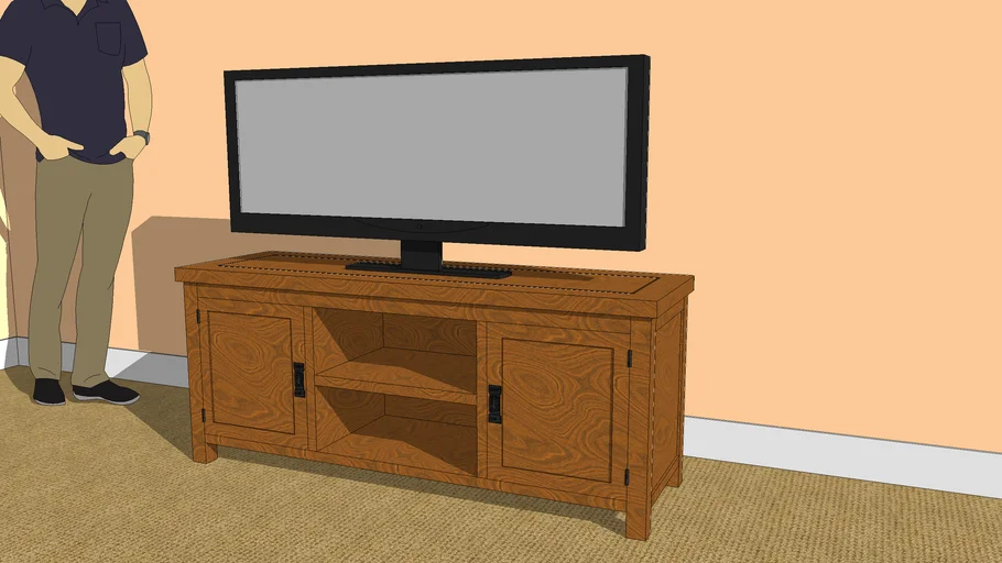 Cotswold Rustic Solid Oak Widescreen TV Cabinet