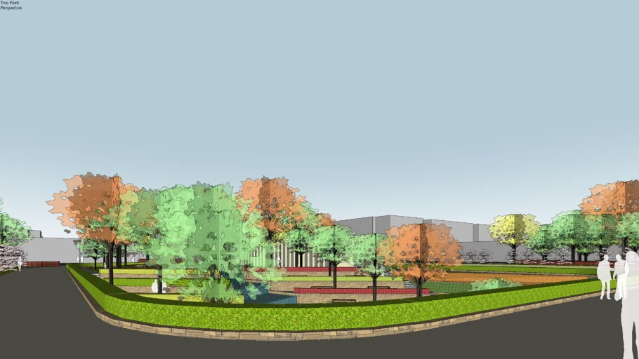Landscape design for a square