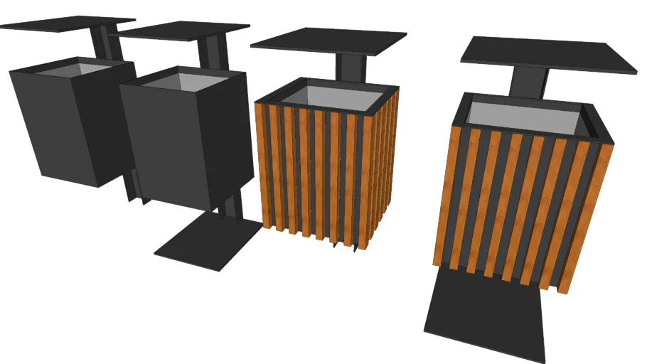 Modern trash can
