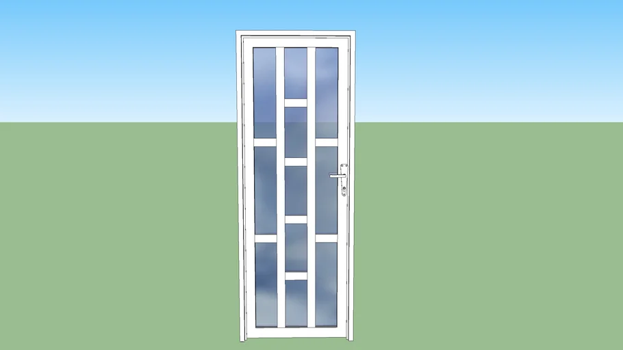 Puerta Aluminio con Cuadros rectangulares