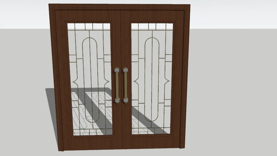 Double wood doors