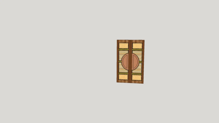 main door, cửa gỗ chính có vòng bán nguyệt