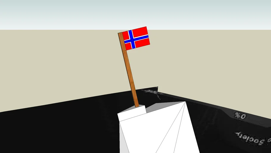 Bandera noruega en el Polo Norte
