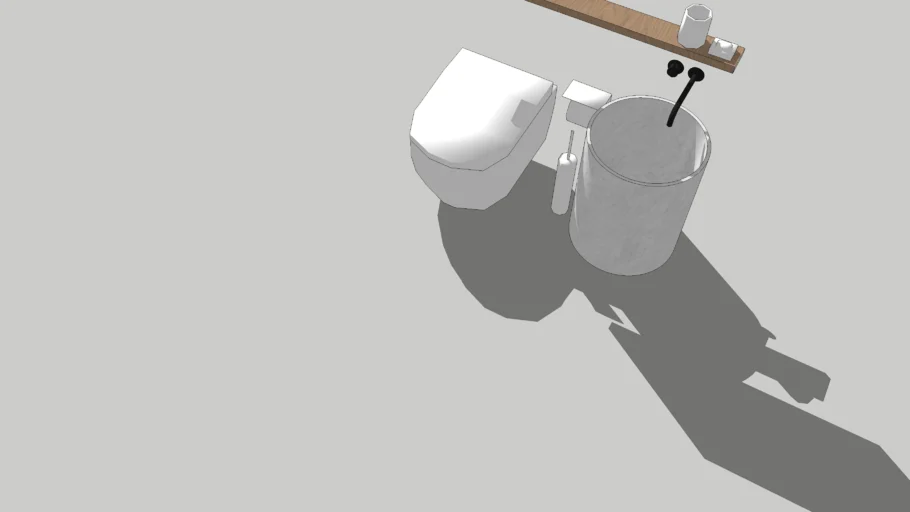 Modern Bathroom Toilet and Cylinder Sink