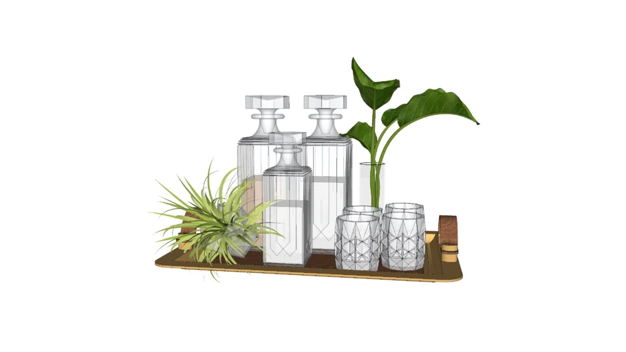 Barware Tray with drinks