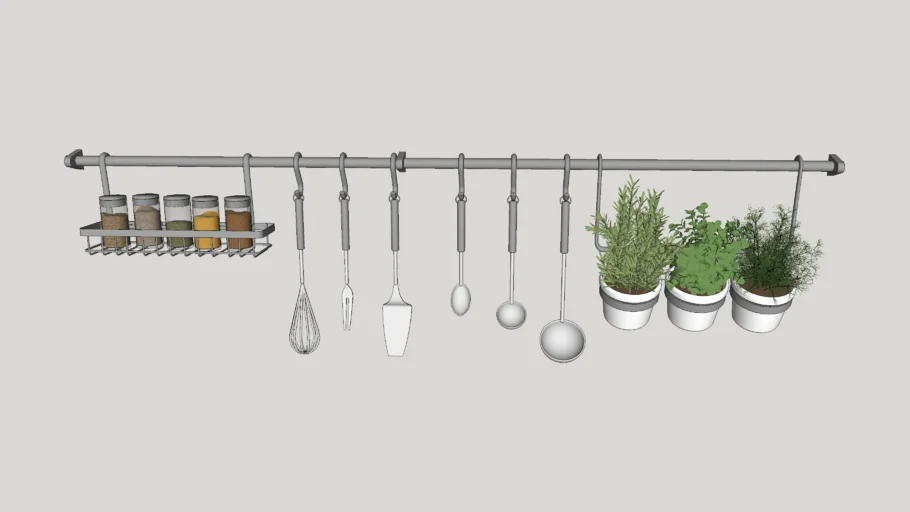 Utensílios de cozinha - Suporte de parede para talheres, temperos e hortinha