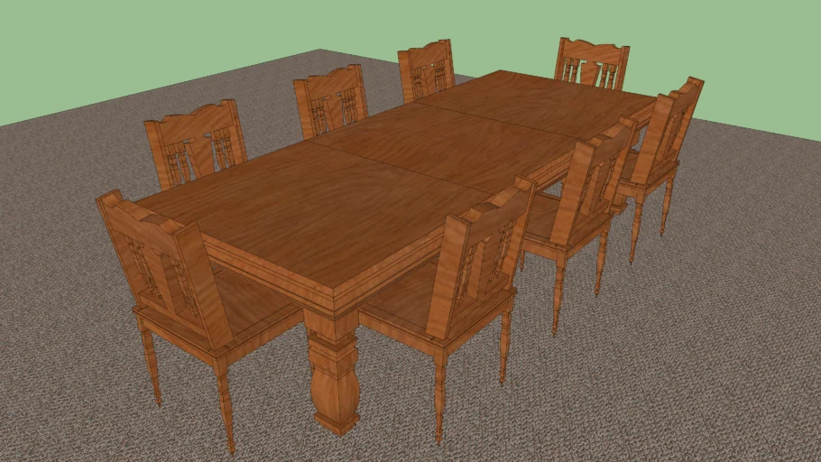 Large Dinning Room Table with Chairs