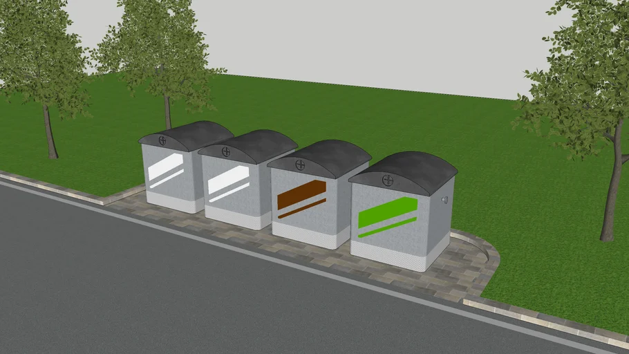 Altglassammelstelle, Altglas-Container, bottle bank, glas collection ...