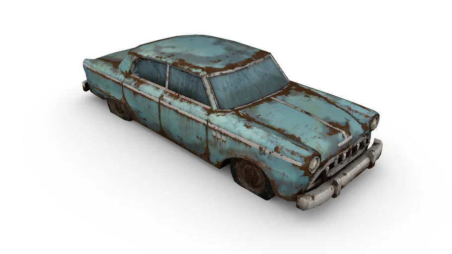 #Classic_car, #Sedan Old rusty car model 1950