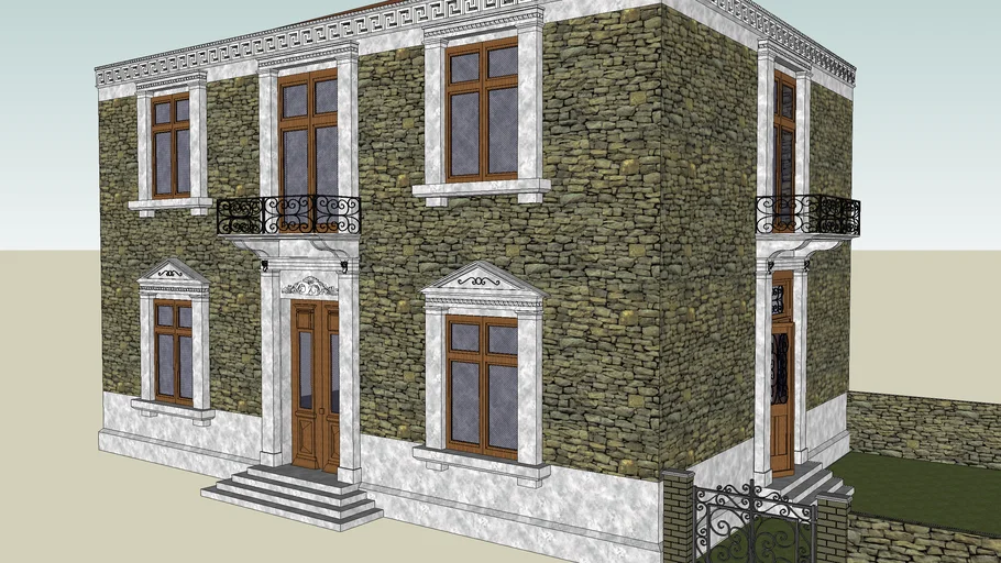 A neoclassical stone house