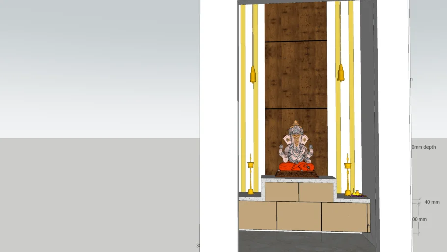 pooja unit with gold highliterlaminates