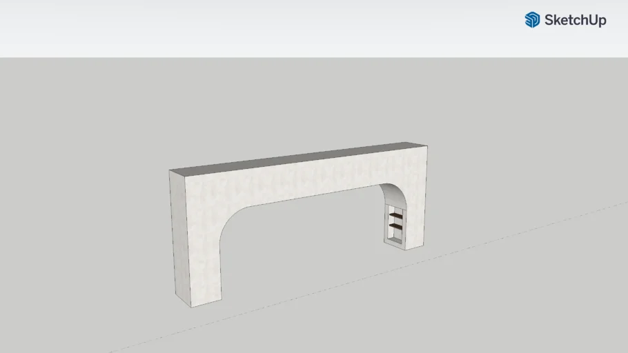 Arched Plaster Hood with Wood Shelves 