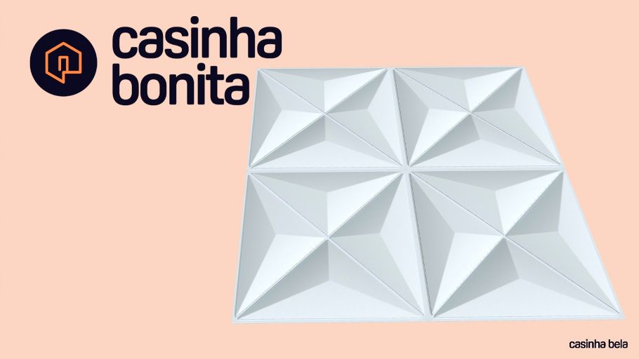 Placa 3D Berlim Auto Adesivo 50x50 cm Branco (PL04)