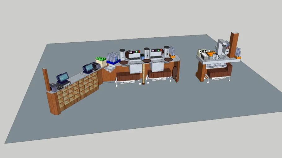 restaurant beverage and cashier counter design, equipped