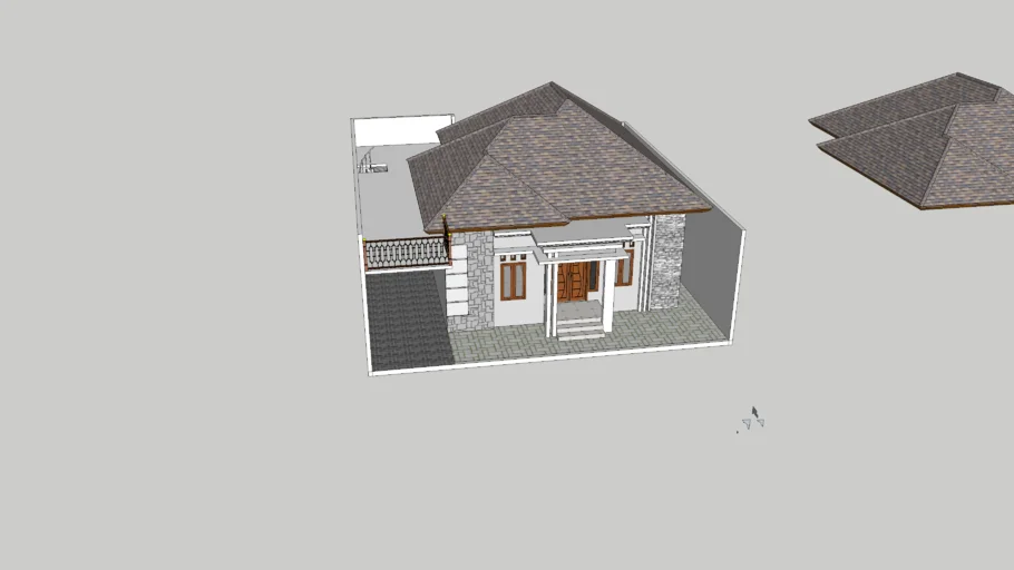 rumah lantai 1 (1 St House) dan ada tempat santai di dak