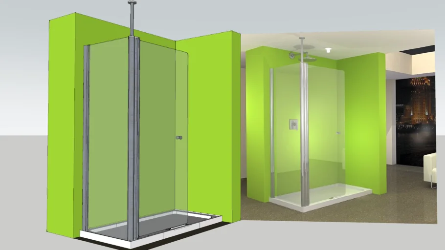 UniLine Open 1500x800 Walk In Shower Enclosure & Tray