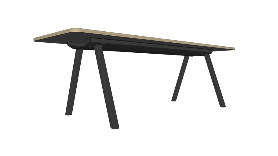 tafel 2300x800 afgeronde hoeken