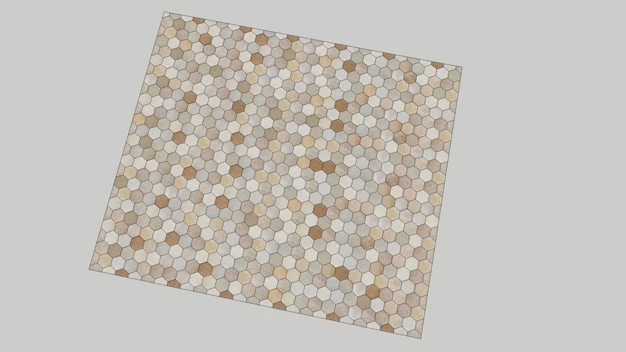 Tapete de Couro Geométrico Hexágono - Bege e Off White