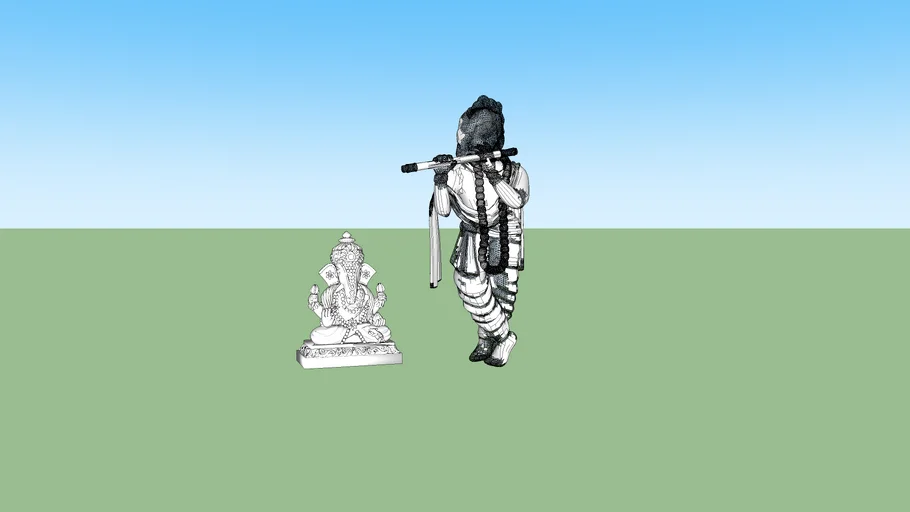 lord ganesh and lord krishna  idol 