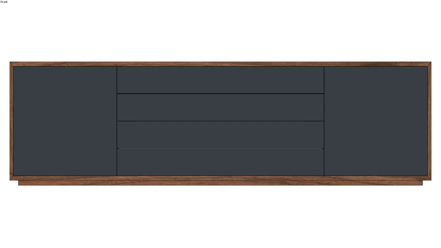 MCM Mid Century Modern Low Profile Wood Credenza