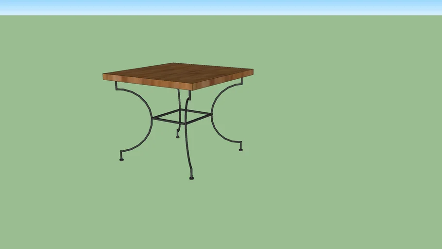 Wooden table with iron legs