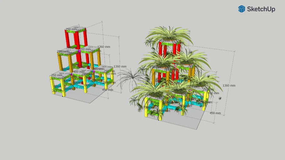 20250405 - Outdoor Corner Multi Teared Plant Stand