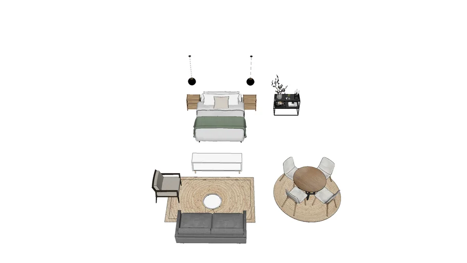 Sala-comedor y dormitorio
