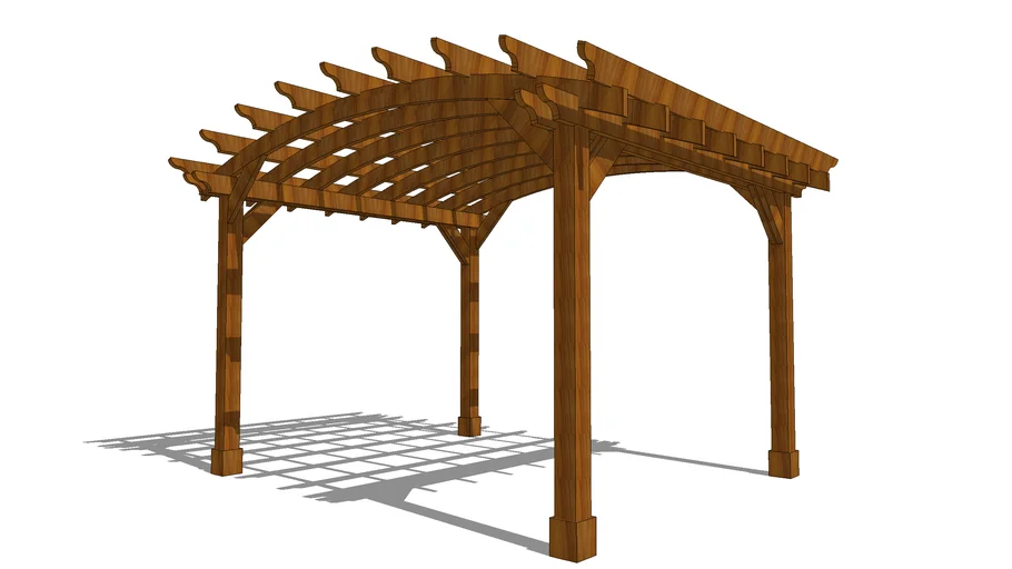 Arched Wood Pergola inspired by Forever Redwood Arched Open Sky