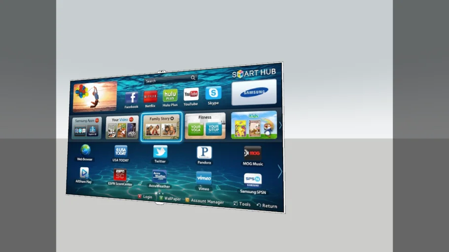 Samsung TV 8000 Series Smart Hub 3D LED 240 Hz 1080p