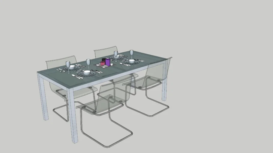 Dinner table set