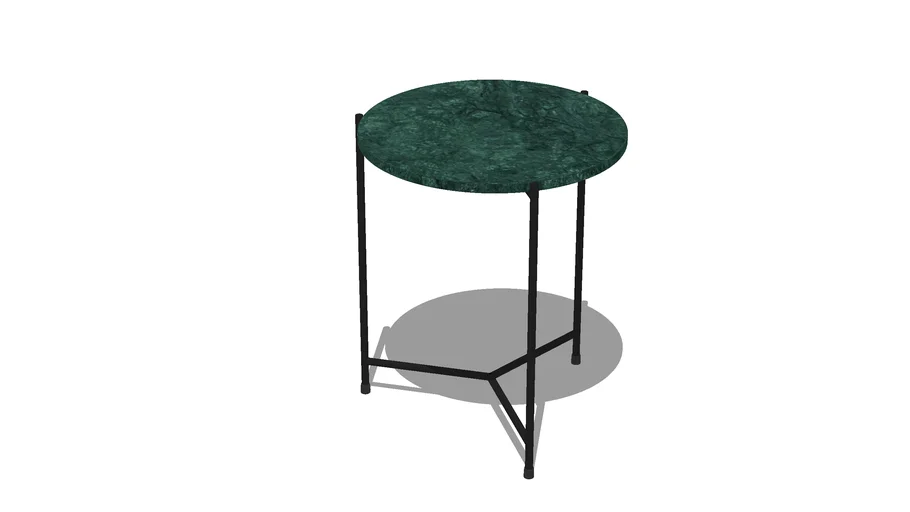 Mesa Lateral Redonda Mármore Verde Guatemala Ø 50cm