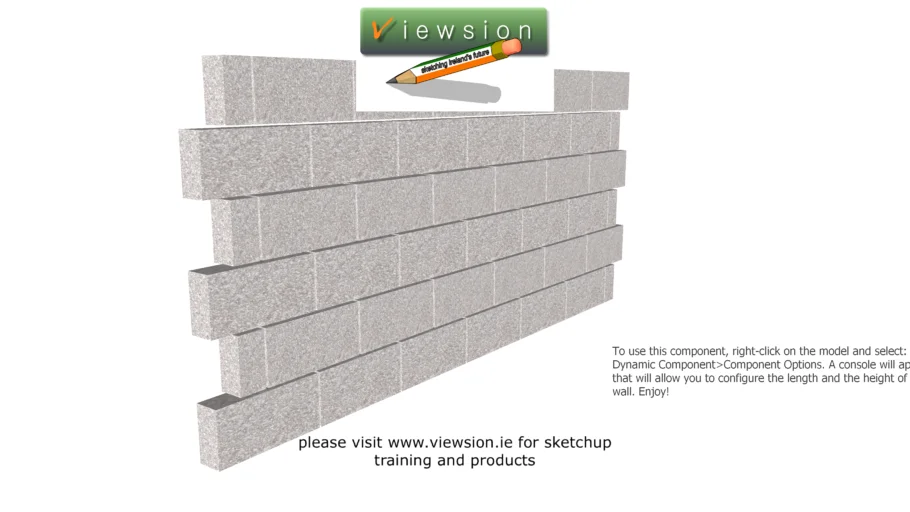 Standard Concrete Block Wall Dynamic Component | 3D Warehouse