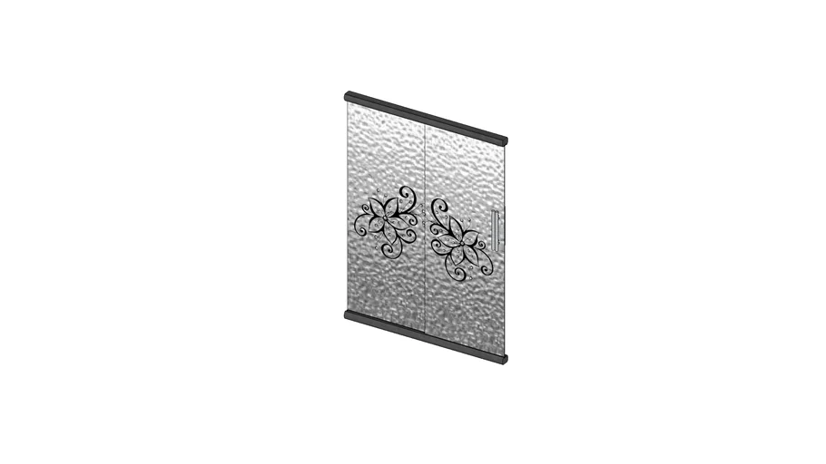 Mampara de aluminio y cristal corrugado