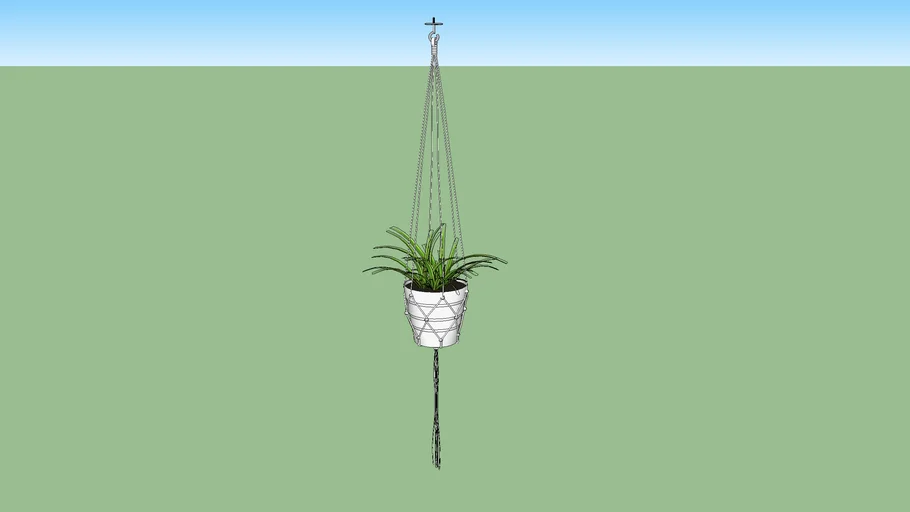 FR- Vaso de planta pendente em macrame