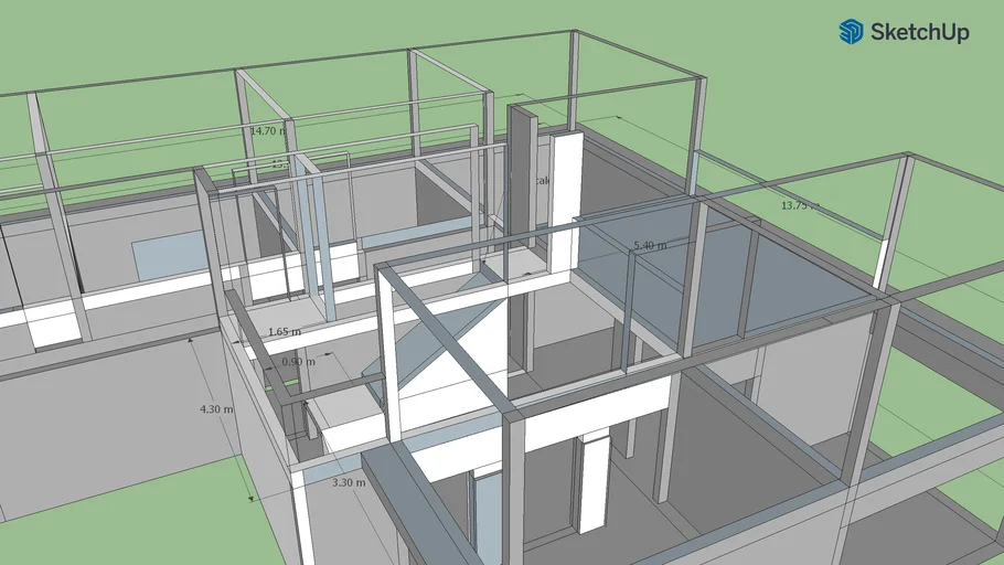estructura casa mexicana 2 pisos - piso 2 B