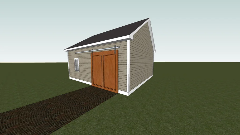 Garage with Sliding Barn Door