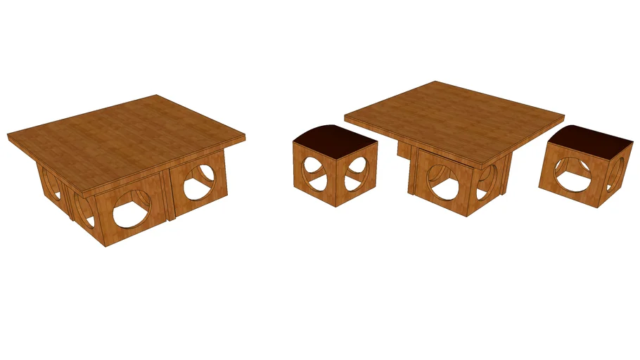 Centre table with 4 no of puffy