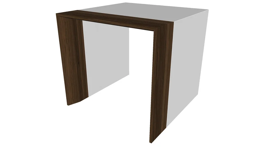 Beckenham Side Table in Glossy White and Walnut by Modloft | 3D Warehouse