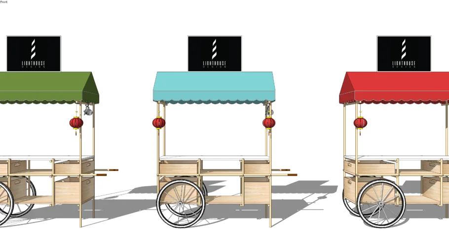ASIAN HAWKERS CART WITH CANVAS ROOF