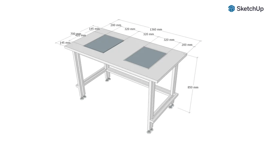 Laboratory table from two balance