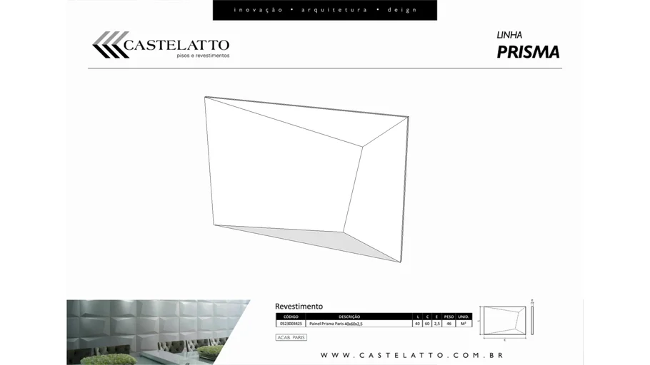 revestimento castelatto, Prisma