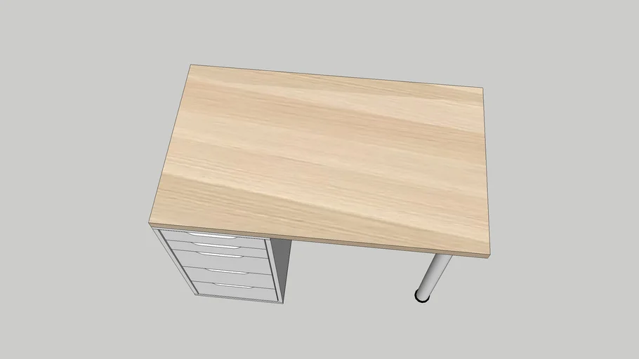 IKEA LAGKAPTEN / ALEX Desk, white, white stained oak