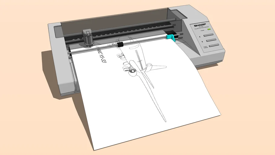 SHARP CE-515P カラープロッタプリンター 通電・紙送り確認 レトロ機 SHARP Plotter-Printer CE-515P (1985:Japan) | 3D Warehouse