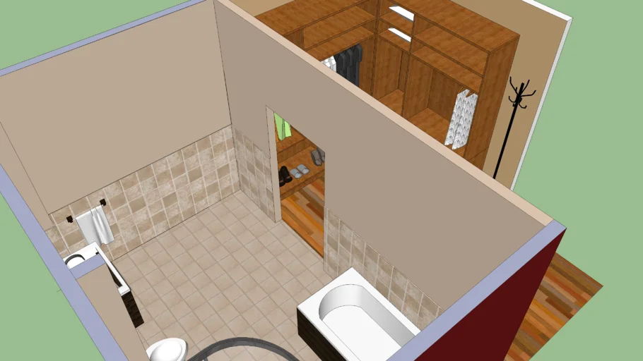 baño con walk in closet