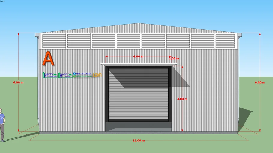 HW-C-12x20x6 เมตร Happy Warehouse