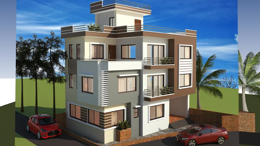 modern residential house building