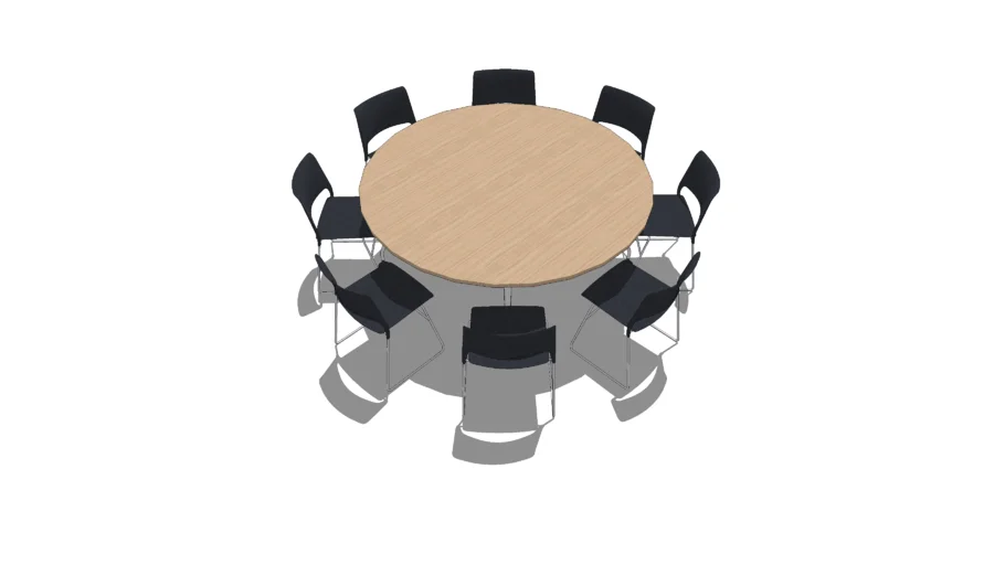 Cafe Table Scenario - Round Table Seating 8